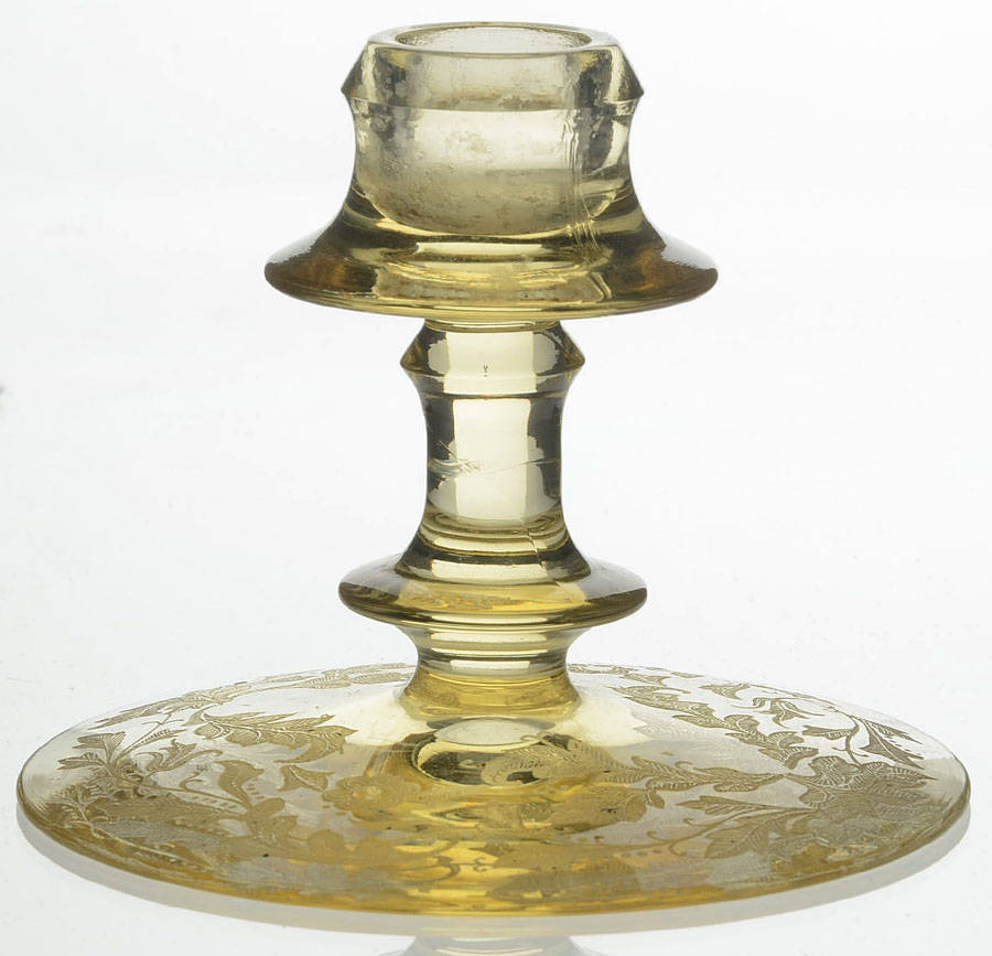 Cadena Amber (Mandarin Yellow) 3" Single Light Candlestick by Tiffin-Franciscan-1