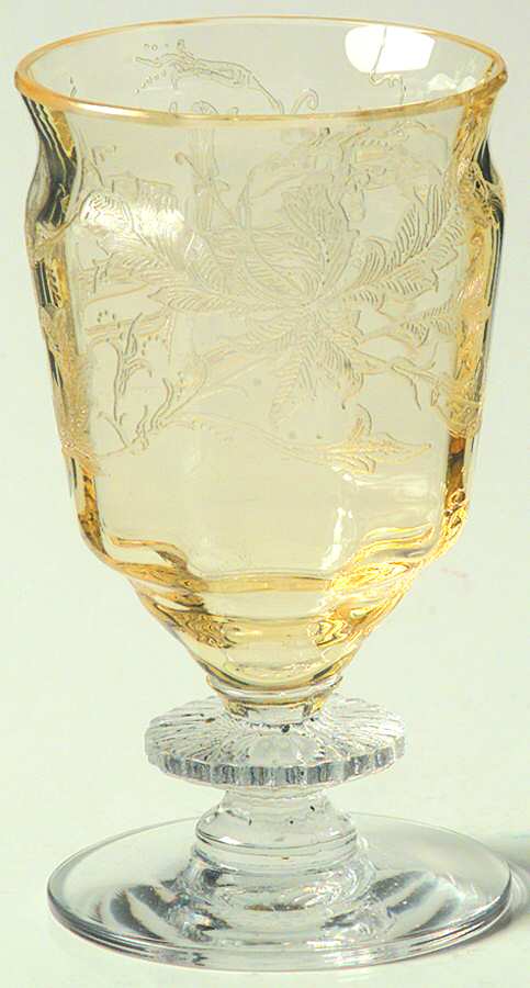 Cadena Amber (Mandarin Yellow) 2 Oz Footed Tumbler by Tiffin-Franciscan-1