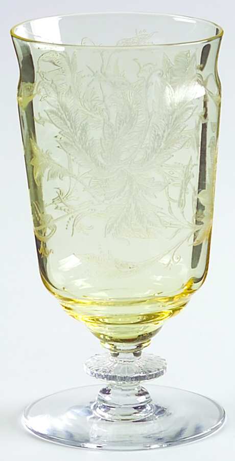 Cadena Amber (Mandarin Yellow) Footed Tumbler by Tiffin-Franciscan-1