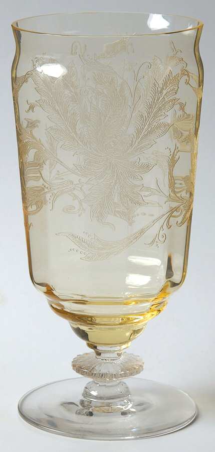 Cadena Amber (Mandarin Yellow) 10 Oz Footed Tumbler by Tiffin-Franciscan-1