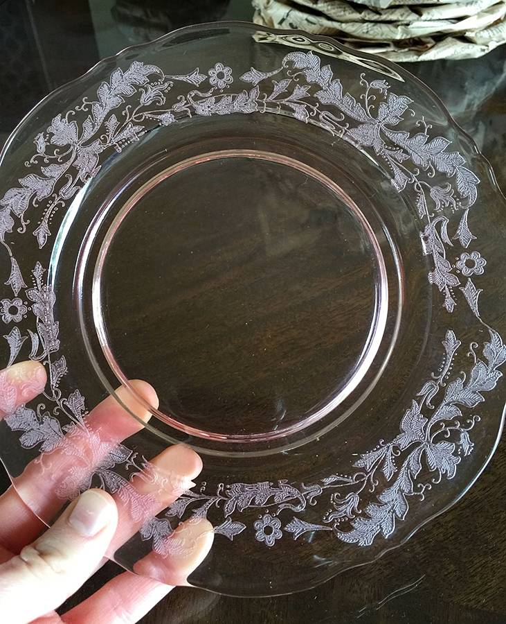 Cadena Pink Salad Plate by Tiffin-Franciscan-1