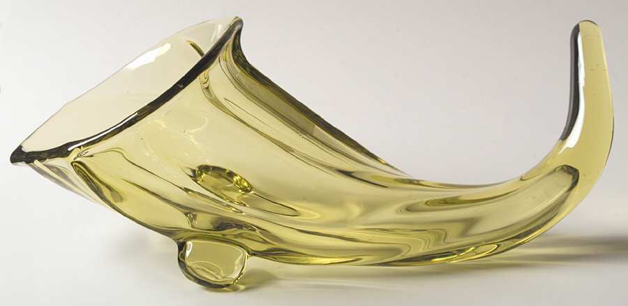 Canterbury Citron Cornucopia Vase by Tiffin-Franciscan-1