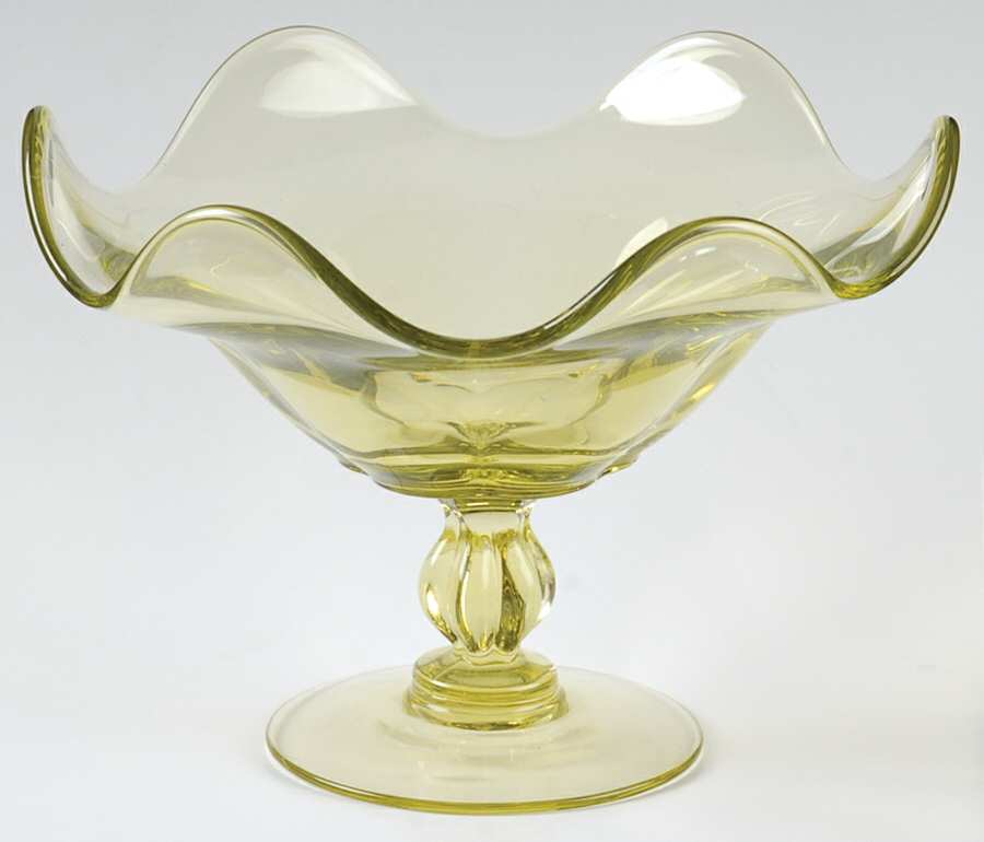 Canterbury Citron 7" Footed Low Comport by Tiffin-Franciscan-1