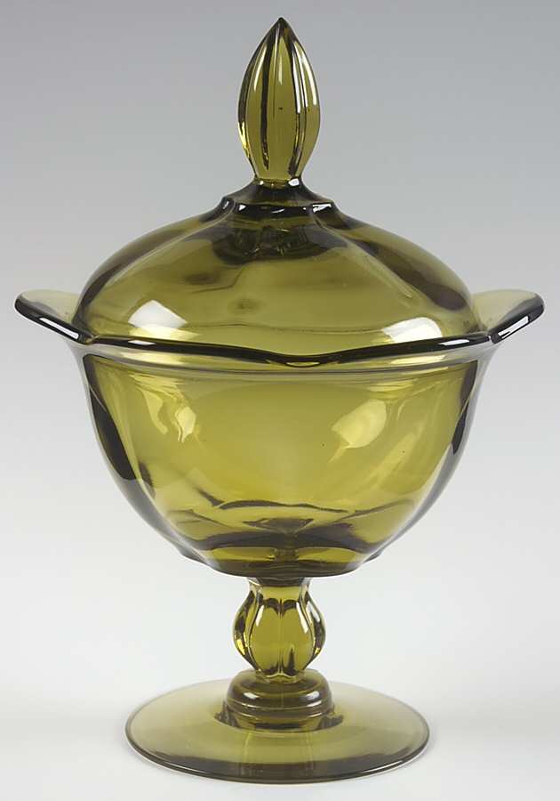Canterbury Greenbriar Footed Candy Dish & Lid by Tiffin-Franciscan-1