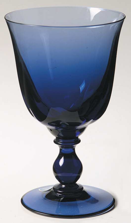 Canterbury II Blue Water Goblet by Tiffin-Franciscan-1