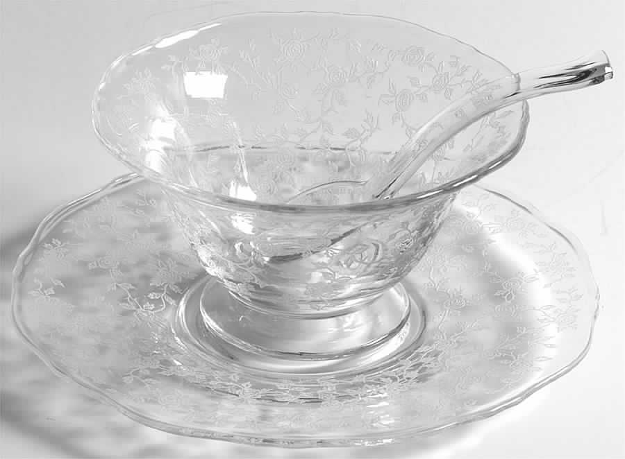 Cerice (Stem 15071) Mayonnaise Bowl, Underplate and Ladle by Tiffin-Franciscan-1