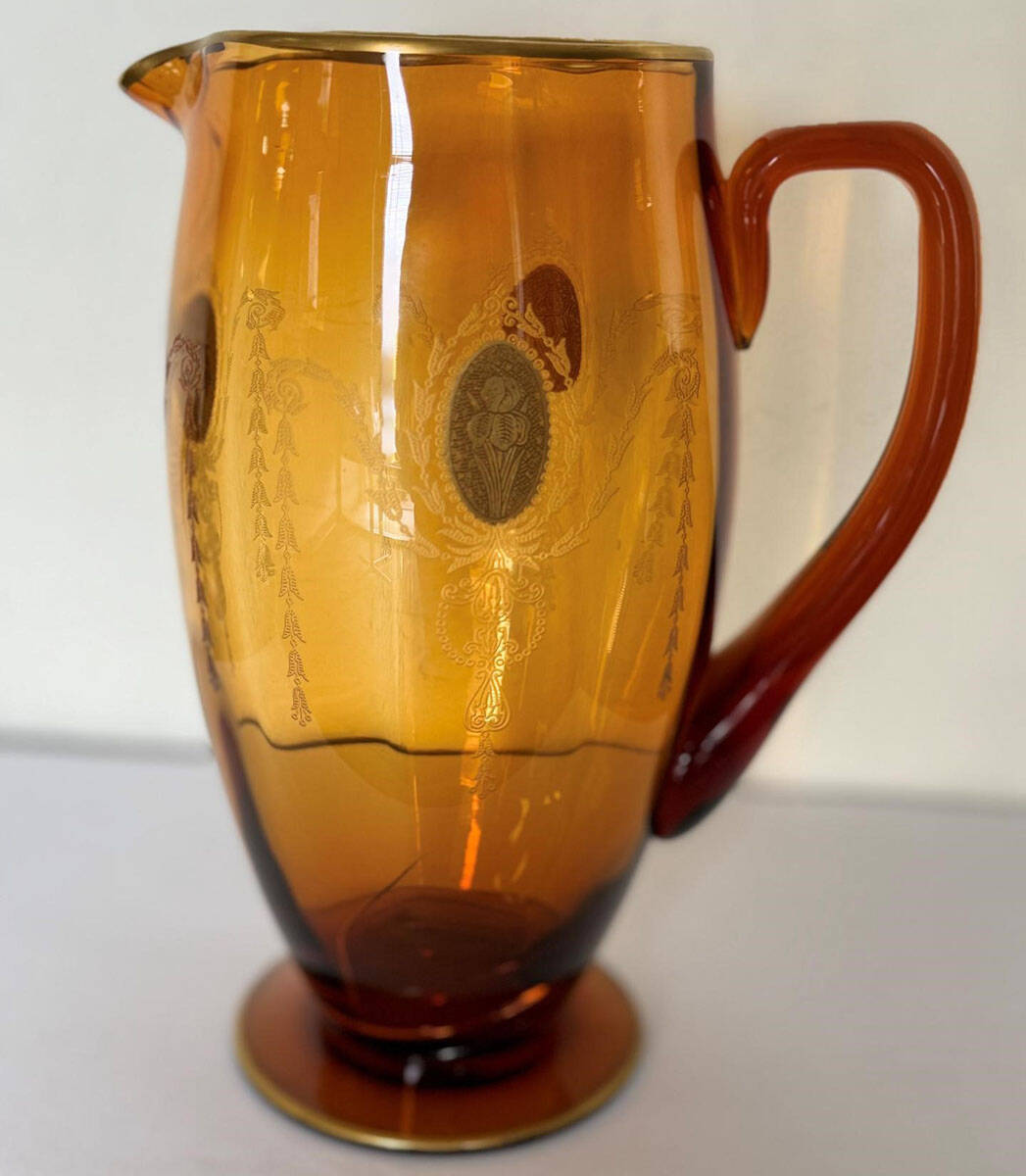 Charmain Amber 64 Oz Pitcher by Tiffin-Franciscan-1