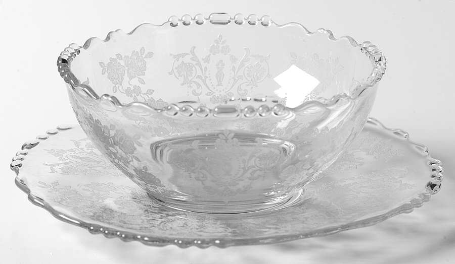 Cherokee Rose Mayonnaise Bowl and Underplate by Tiffin-Franciscan-1