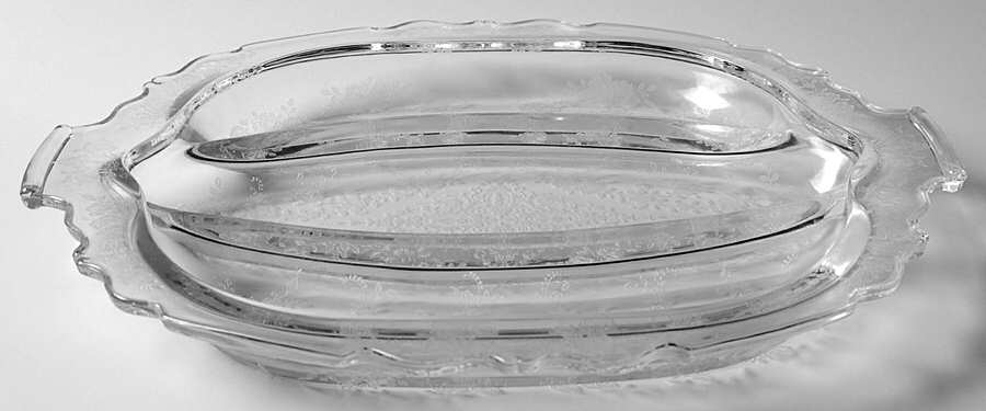 Cherokee Rose 12" Oval 3 Part Celery/Relish by Tiffin-Franciscan-1