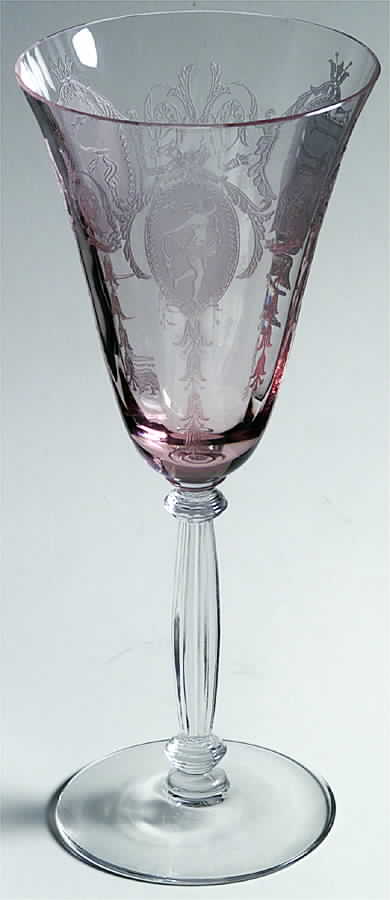 Classic Pink (Stem 15024, Pink Etched) Water Goblet by Tiffin-Franciscan-1