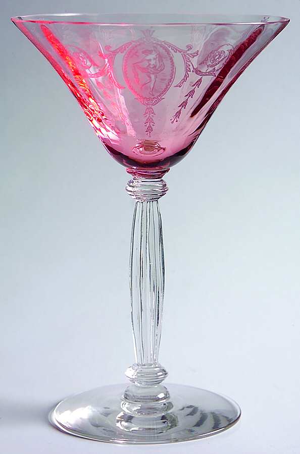 Classic Pink (Stem 15024, Pink Etched) Champagne/Tall Sherbet by Tiffin-Franciscan-1