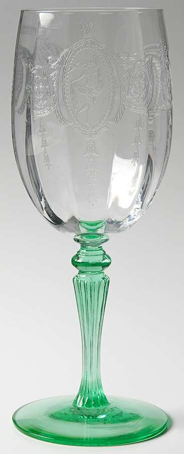 Classic Green (Stem 15016 Green) Water Goblet by Tiffin-Franciscan-1