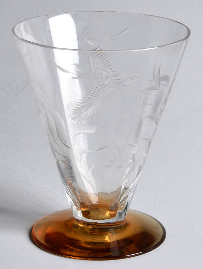 Cut 405 Amber and Clear Juice Glass by Tiffin-Franciscan-1