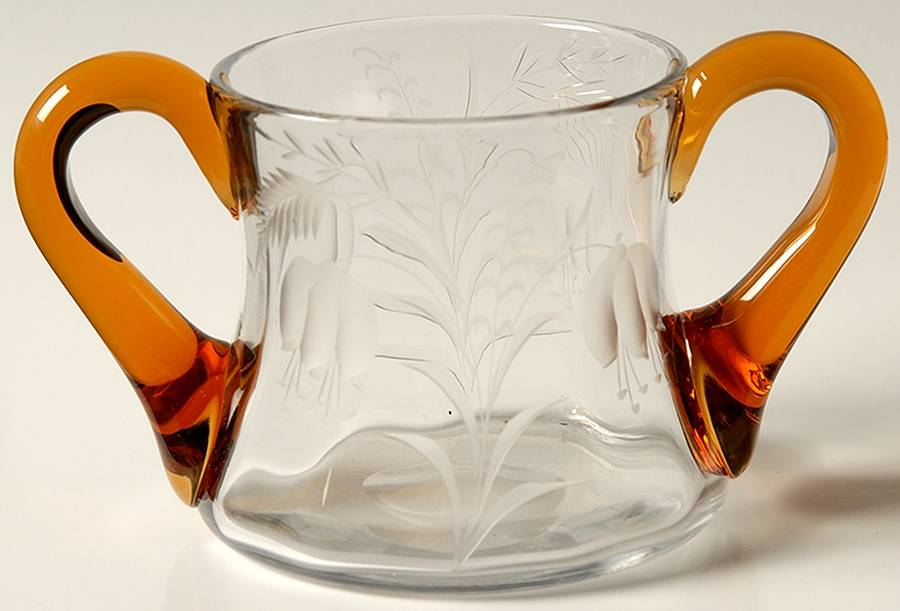 Cut 405 Amber and Clear Open Sugar by Tiffin-Franciscan-1