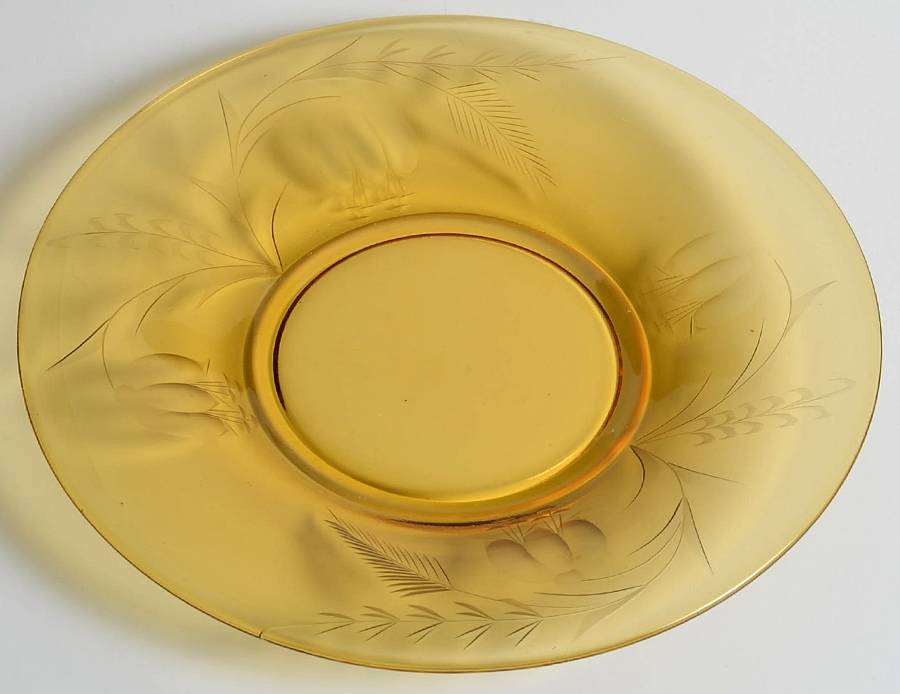 Cut 405 Amber and Clear Bread & Butter Plate by Tiffin-Franciscan-1