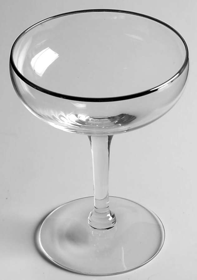 Dawn Clear (Stem 17690, Platinum Trim) Champagne/Tall Sherbet by Tiffin-Franciscan-1