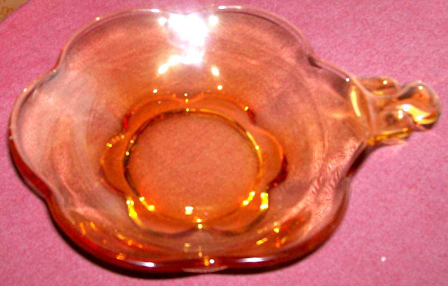 Desert Red (Amber, Heavy Crystal) Handled Nappy by Tiffin-Franciscan-1