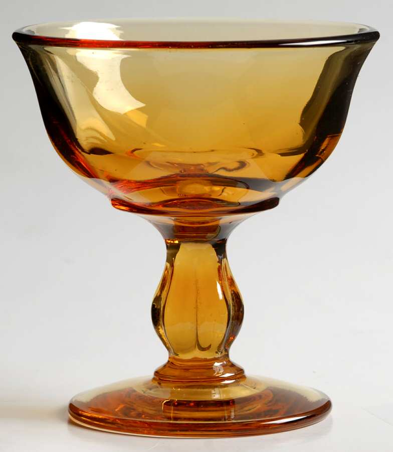 Desert Red (Amber, Heavy Crystal) Champagne/Tall Sherbet by Tiffin-Franciscan-1