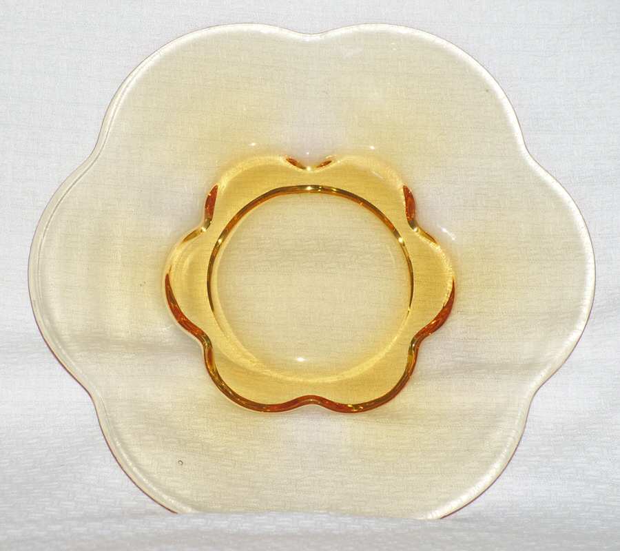 Desert Red (Amber, Heavy Crystal) Luncheon Plate by Tiffin-Franciscan-1