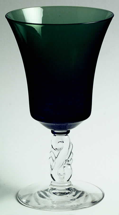 Dolphin Green Water Goblet by Tiffin-Franciscan-1