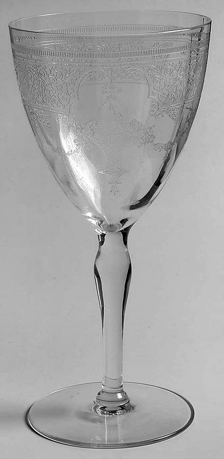 Elinor (Etched) Water Goblet by Tiffin-Franciscan-1