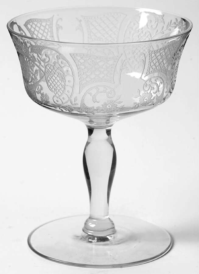 Etch 609 Champagne/Tall Sherbet by Tiffin-Franciscan-1