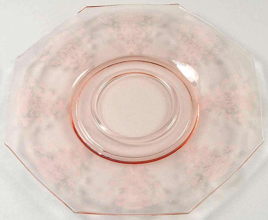 Flanders Pink (Stem 024-15024) Cheese & Cracker Plate No Stand by Tiffin-Franciscan-1