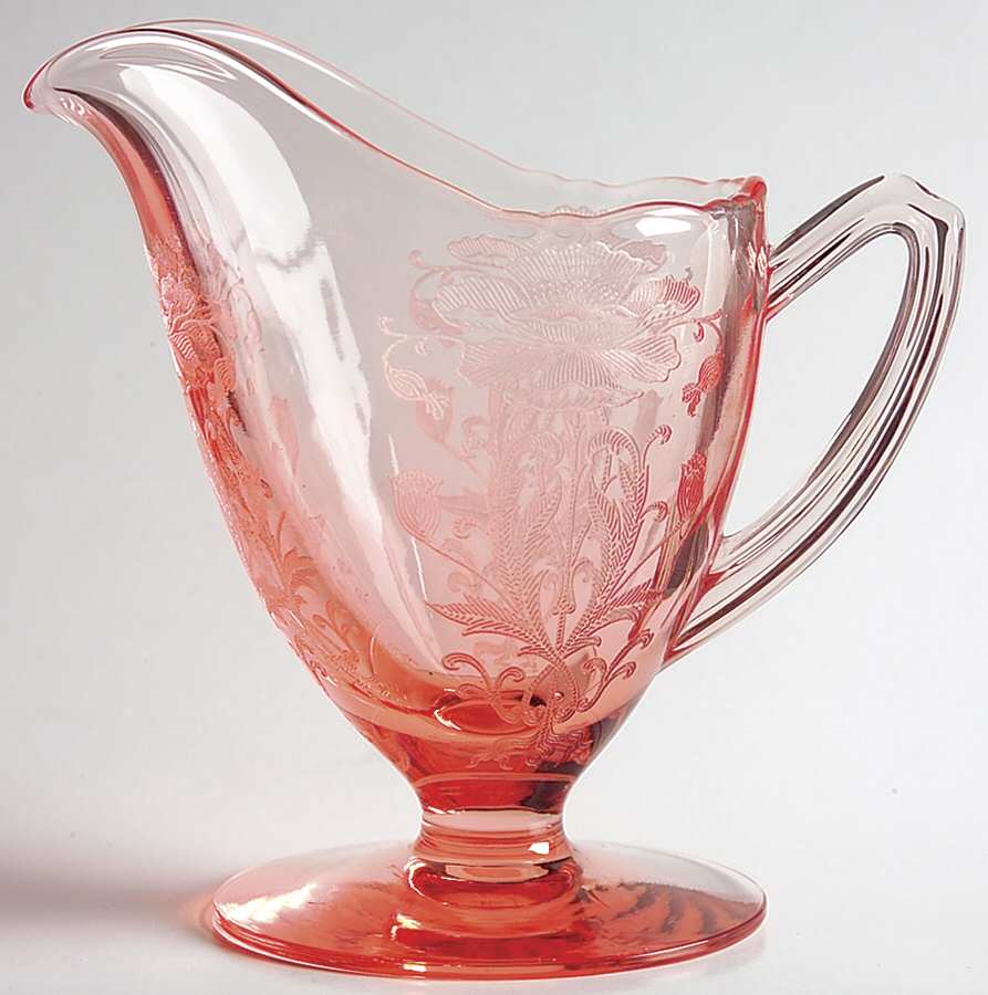 Flanders Pink (Stem 024-15024) Footed Creamer by Tiffin-Franciscan-1
