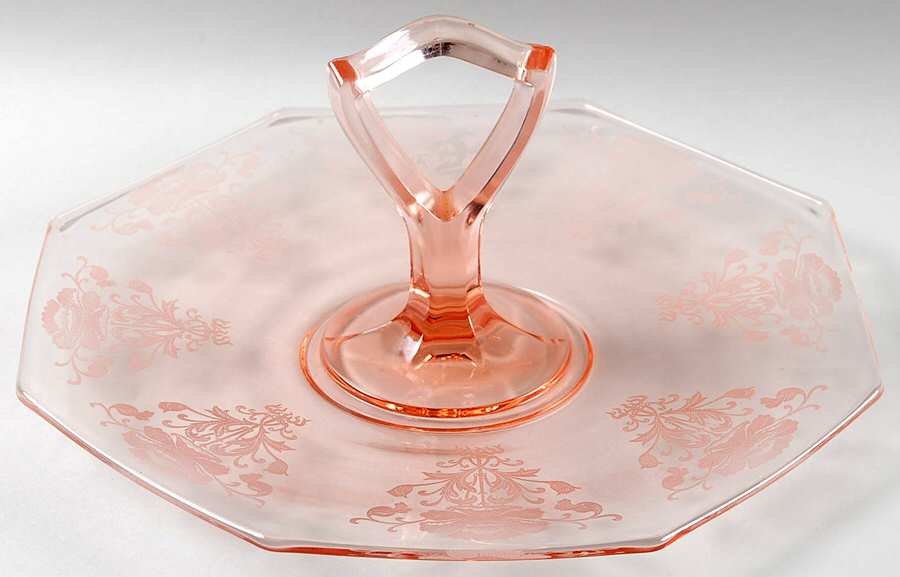 Flanders Pink (Stem 024-15024) Center Handle Tray by Tiffin-Franciscan-1