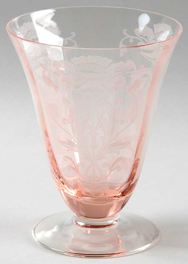 Flanders Pink (Stem 024-15024) 5 Oz Footed Tumbler by Tiffin-Franciscan-1