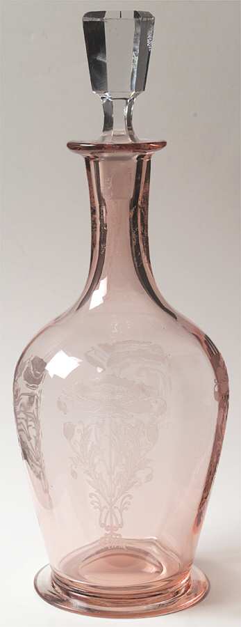 Flanders Pink (Stem 024-15024) Decanter & Stopper by Tiffin-Franciscan-1