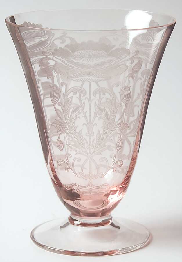 Flanders Pink (Stem 024-15024) 9 Oz Footed Tumbler by Tiffin-Franciscan-1