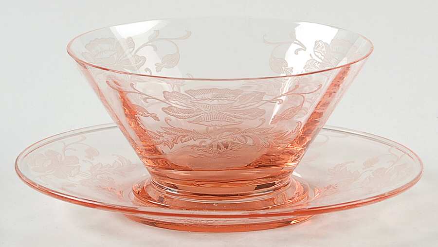 Flanders Pink (Stem 024-15024) Finger Bowl & Underplate by Tiffin-Franciscan-1
