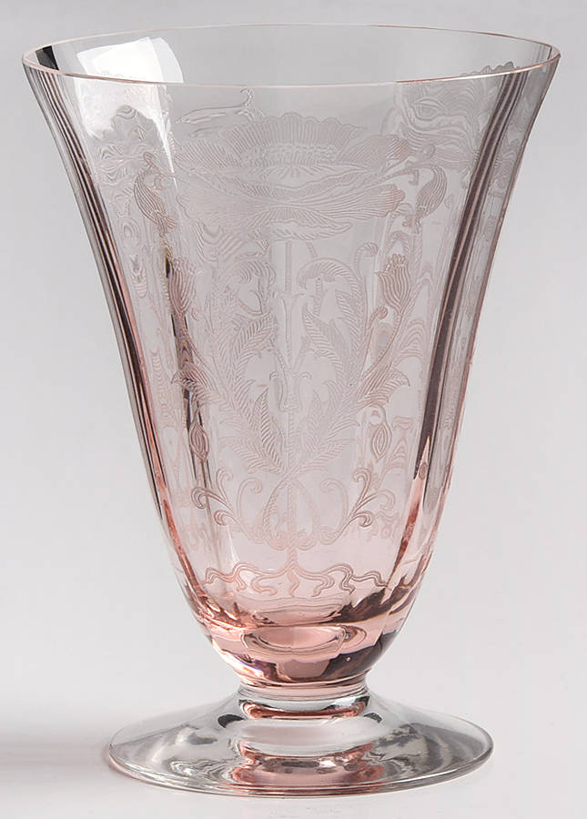 Flanders Pink (Stem 024-15024) 10 Oz Footed Tumbler by Tiffin-Franciscan-1