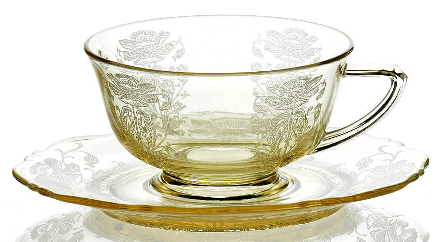 Flanders Yellow (Stem 024-15024) Cup & Saucer Set by Tiffin-Franciscan-1