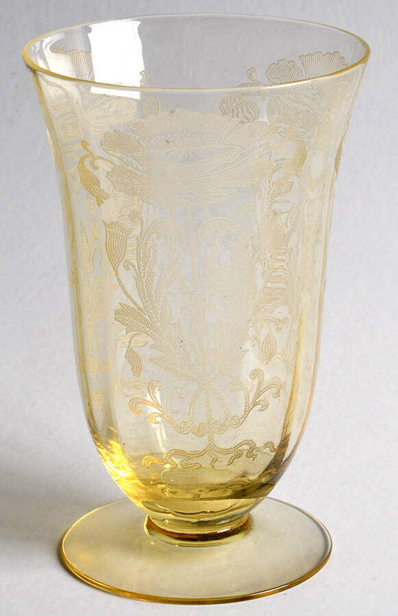 Flanders Yellow (Stem 024-15024) 9 Oz Footed Tumbler by Tiffin-Franciscan-1