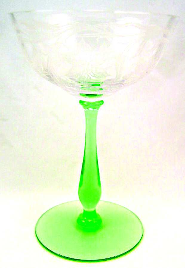 Floris Green Champagne/Tall Sherbet by Tiffin-Franciscan-1