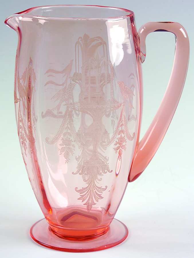 Fontaine Pink Pitcher by Tiffin-Franciscan-1