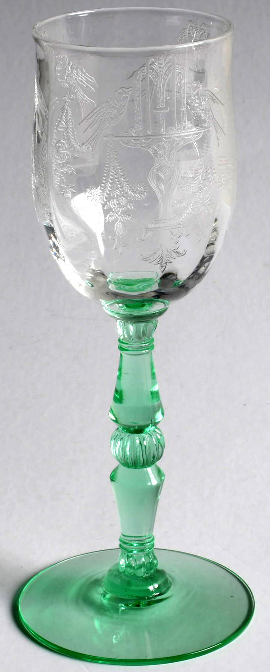 Fontaine Green Clear Wine Glass by Tiffin-Franciscan-1