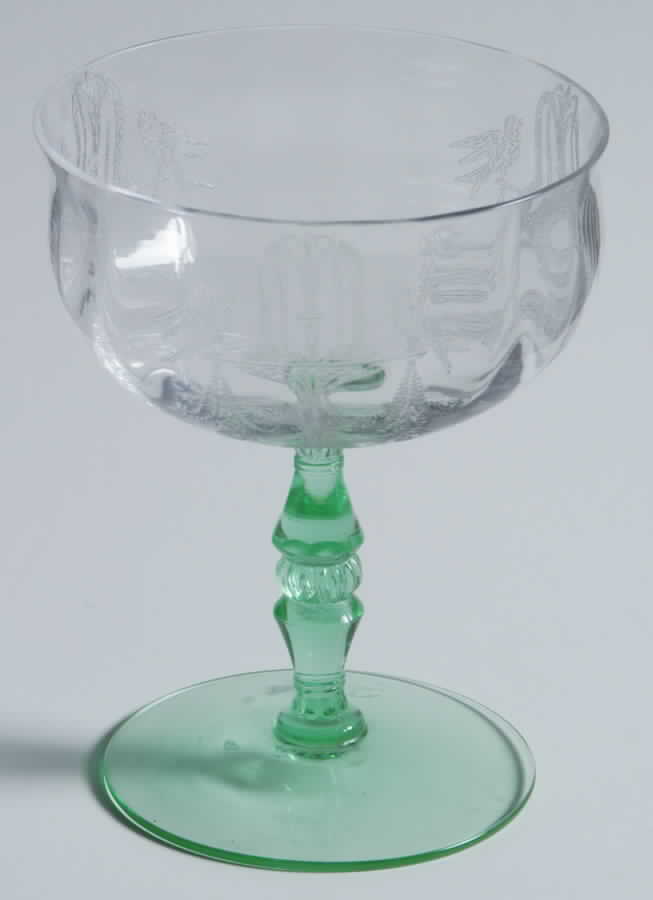 Fontaine Green Clear Sundae Glass by Tiffin-Franciscan-1