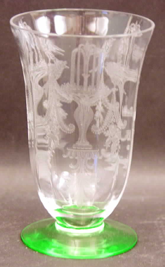 Fontaine Green Clear 9 Oz Footed Tumbler by Tiffin-Franciscan-1