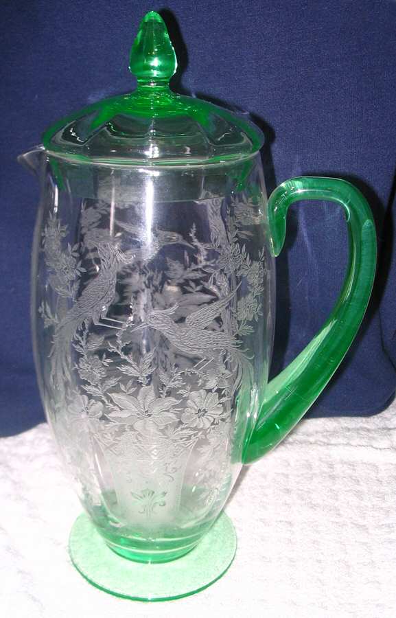 Fontaine Green Clear Pitcher & Lid by Tiffin-Franciscan-1