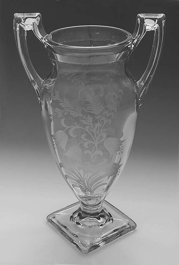 Fuchsia (Etched) 11" Flower Vase by Tiffin-Franciscan-1