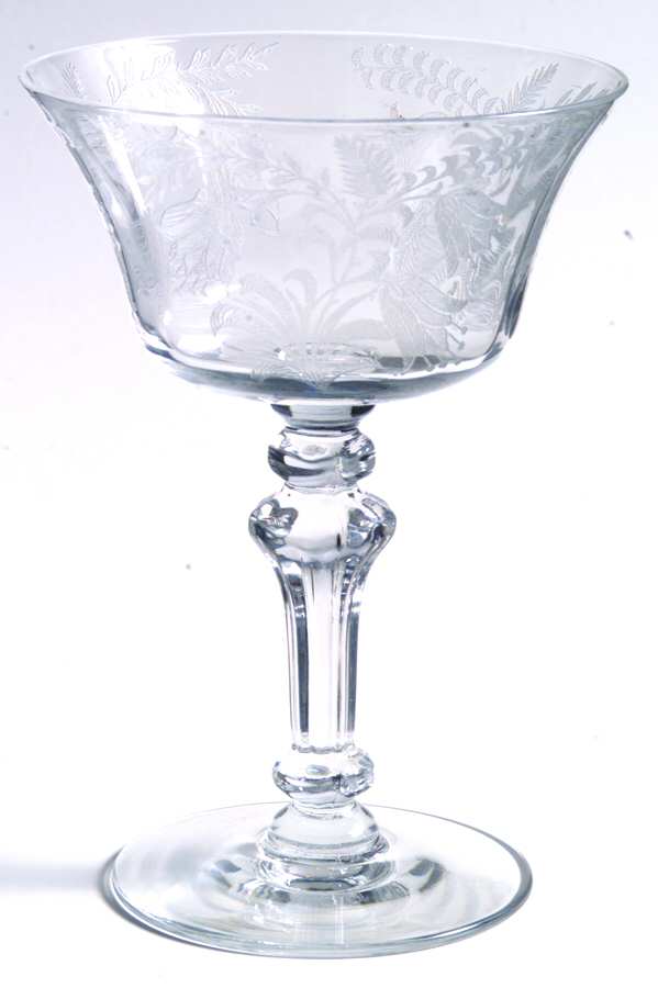 Fuchsia (Etched) Champagne/Tall Sherbet by Tiffin-Franciscan-1