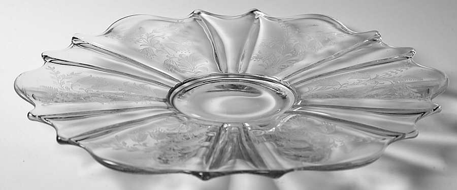 Fuchsia (Etched) 12" Sandwich Plate by Tiffin-Franciscan-1