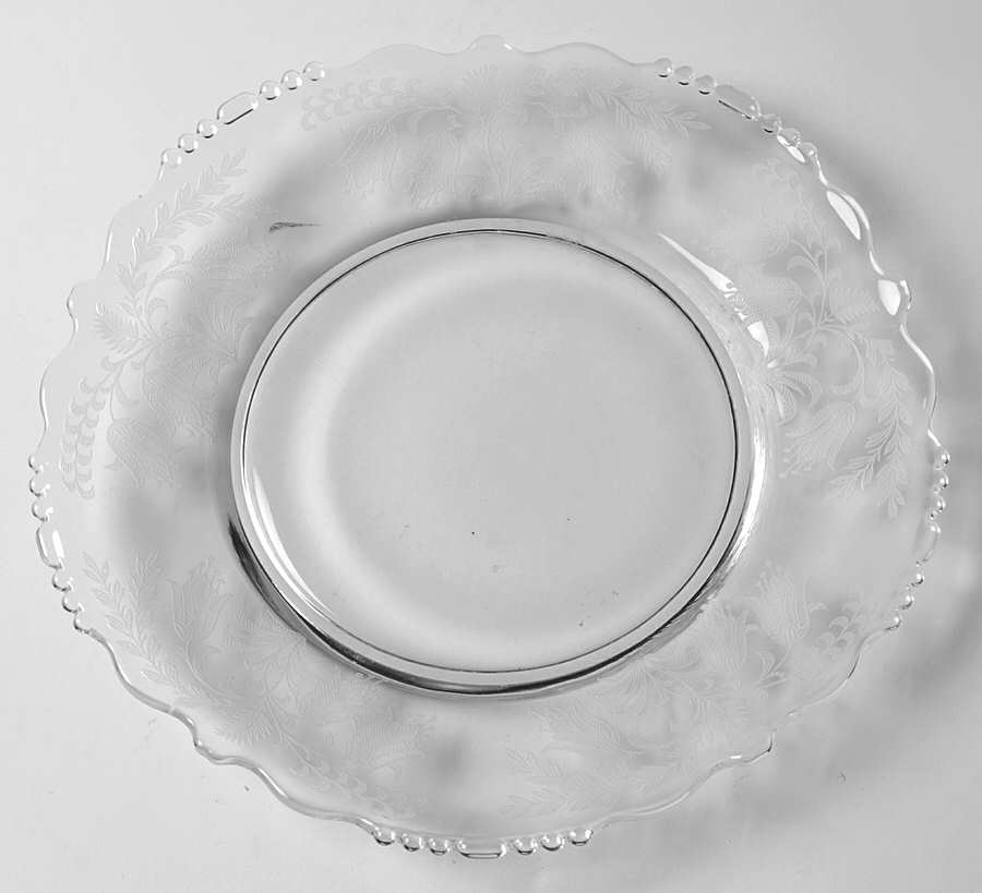 Fuchsia (Etched) Beaded Luncheon Plate by Tiffin-Franciscan-1