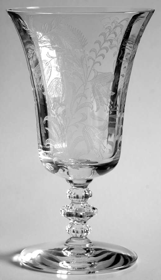 Fuchsia (Etched) Low Water Goblet by Tiffin-Franciscan-1
