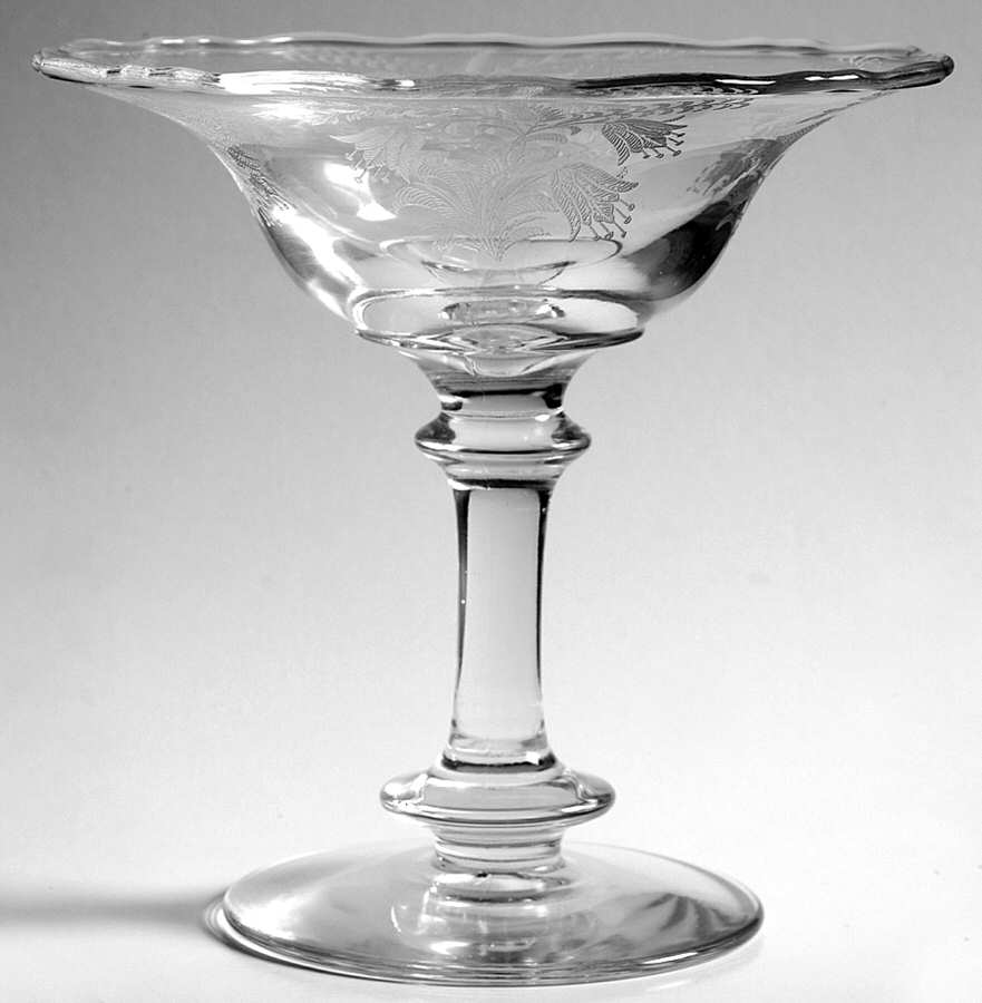 Fuchsia (Etched) Compote by Tiffin-Franciscan-1
