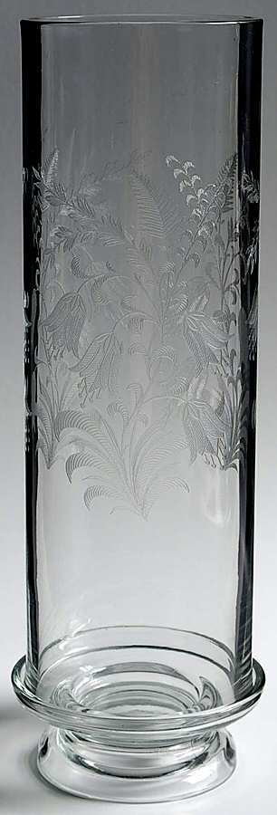 Fuchsia (Etched) Hurricane Lamp & Globe by Tiffin-Franciscan-1