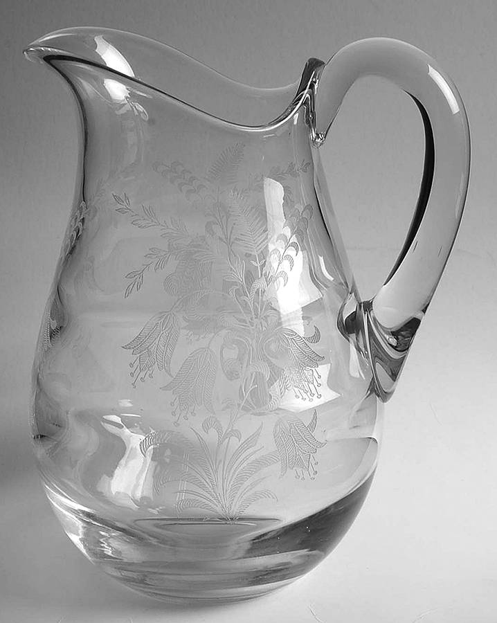 Fuchsia (Etched) 80 Oz Pitcher by Tiffin-Franciscan-1